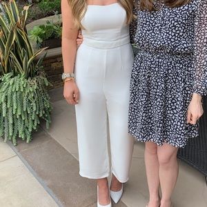 Fame and Partners White Strapless Jumpsuit